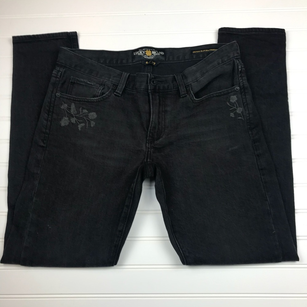 Lucky Brand Sienna Slim Boyfriend Jean Black Distr - Picture 7 of 16
